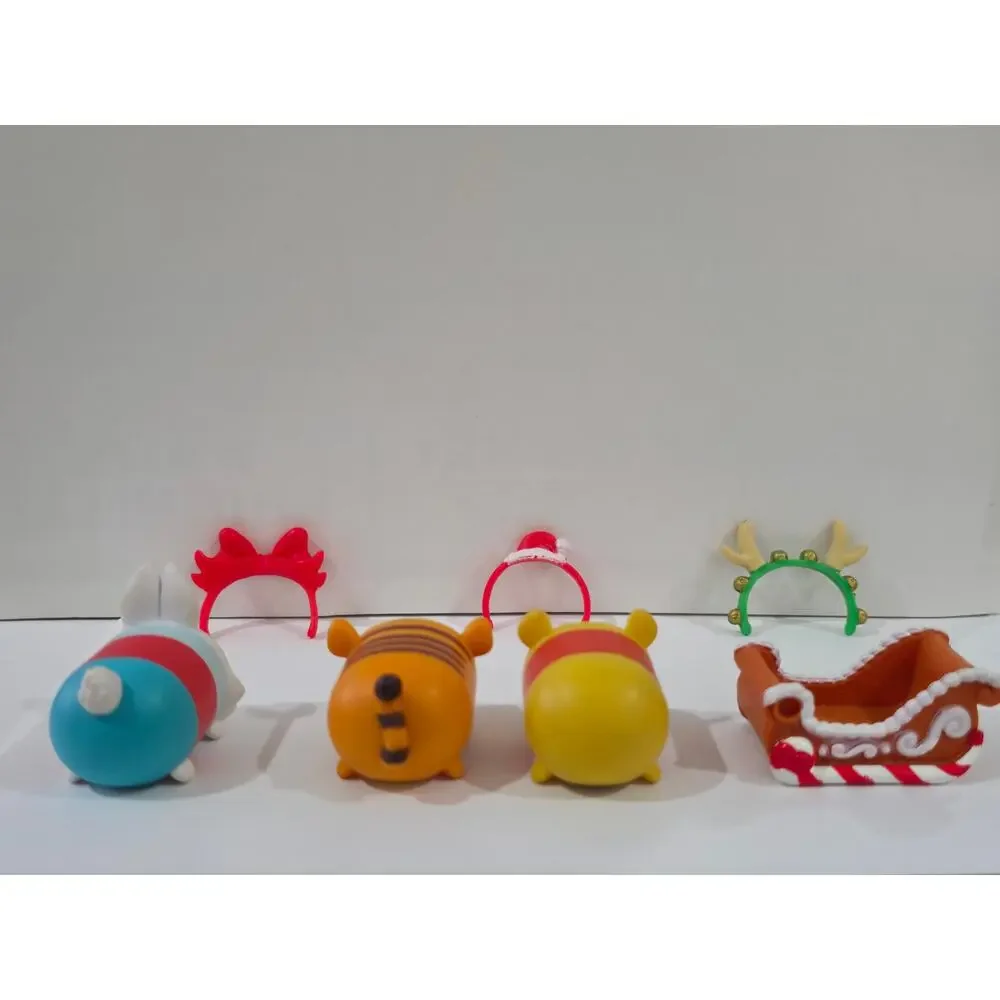 Disney Tsum Tsum Holiday Bundle Large Pooh, Tigger, White Rabbit Sleigh & Bands